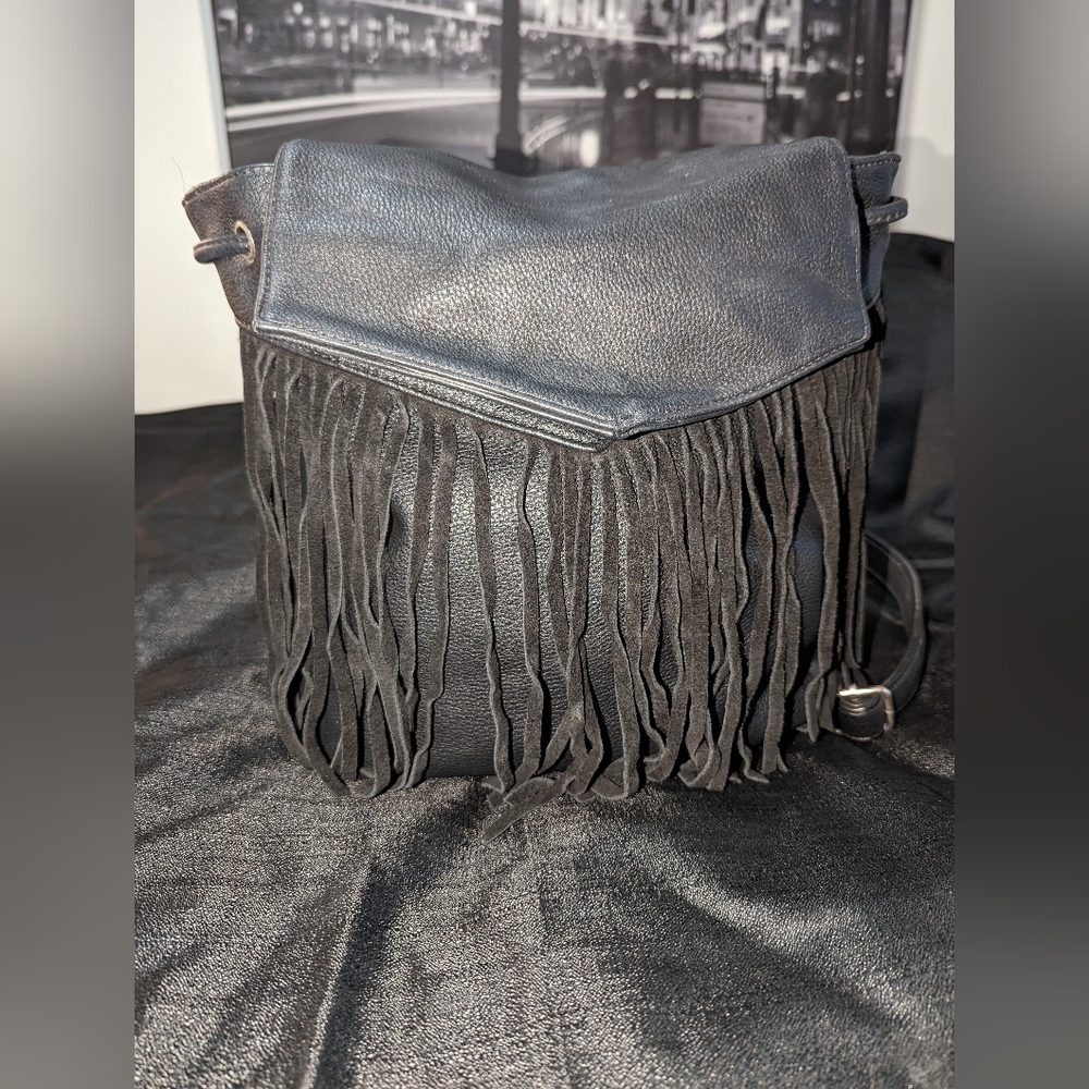 Black Fringe Backpack - Picture 4 of 11